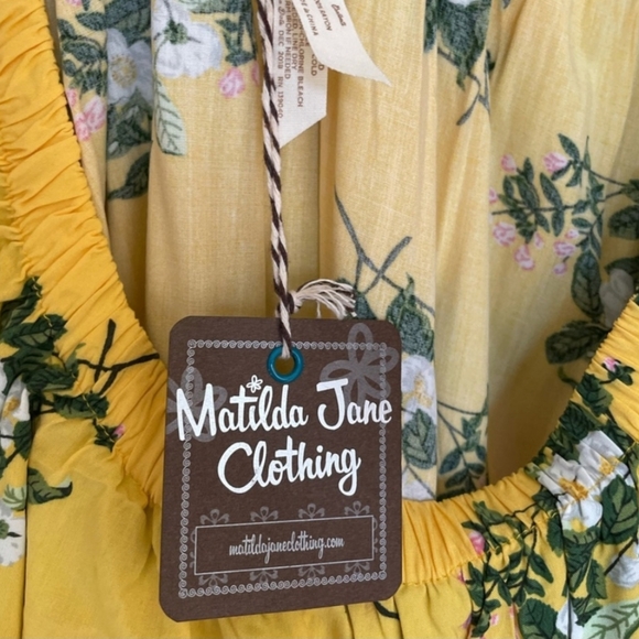 Matilda Jane floral Rayon Summer sun dress high low off shoulder Size Medium - Picture 5 of 5